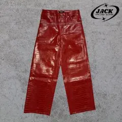 goar.archive クロコ レザーパンツ レッド ゴアアー - メルカリ