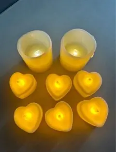 電池式LEDキャンドル★ハート型6個＋蝋燭型2個★ウェルカムスペースやパーティに