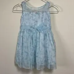 水色 花柄ドレス 120 キッズ