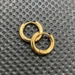 Hoop earrings Gold フープピアス 両耳ペア 12mmゴールド