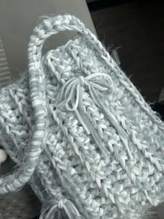 Tシャツヤーンでつくるふわふわ冬バッグ　編み物　ハンドメイド