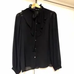 ZARA ボウタイブラウス　シャツ　34 ブラック
