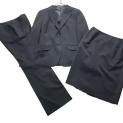 オリヒカ ORIHICA スーツ3点セット 9号 黒 ウォッシャブル 就活 通勤