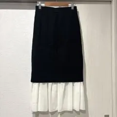MIIA ニット　チュール　ドッキング　スカート　マーメイド　ブラック　416のサムネイル