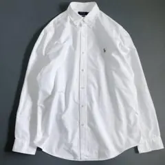 美品 ポロラルフローレン 現行タグ オックスフォードシャツ ホワイト XL
