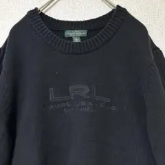 LAUREN JEANS CO. RALPH LAUREN ニット 刺繍ロゴ 黒
