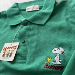 PEANUTS スヌーピー 長袖ポロシャツ グリーン Mサイズ　ピーナッツのサムネイル