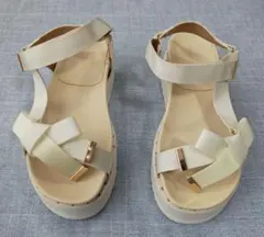 ウィルセレクション　WILLSELECTION　リボンスポーツサンダル　ホワイト