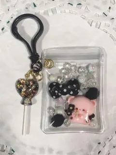 キャンディーバッグキーホルダー くま 黒系