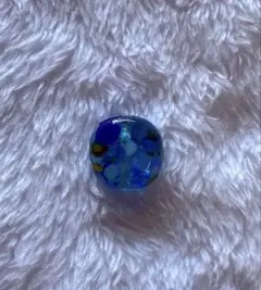 とんぼ玉 青系 水玉模様 1個