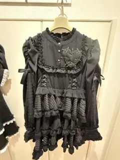 DimMoire フリルに埋もれて見る悪夢ドレス ワンピース ブラック L