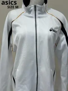 asics アシックス ジャージ 上 白 紺 M スポーツ トレーニングのサムネイル