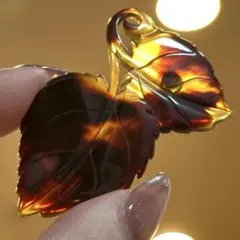 【アンティーク】鼈甲 葉っぱ ブローチ⑤