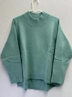 訳あり UTAO カシミヤ混ニット 長袖 ライトグリーン Sサイズ ハイネック