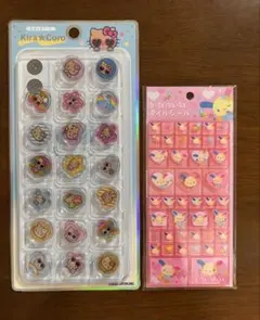 も*ん様 おはじきシール（日焼けキティ） タイルシール　（うさはな） ２種類セッ