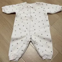冬用 花柄キルティングロンパース