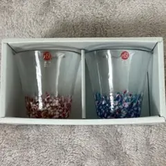 津軽びいどろペアグラス 青 赤