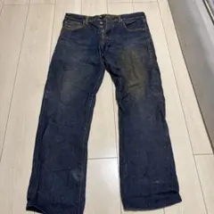 Evisu ダークブルー ストレートジーンズ