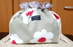 花柄の巾着バッグ ハンドバッグ ハンドメイド