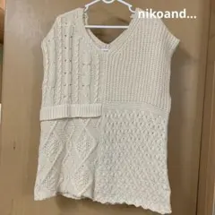 niko and ... アイボリー Vネック ニットベスト