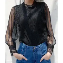 futier land 総レースブラウス