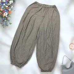 《SM2》 チェックワイドパンツ グレー ウエストゴム ビッグシルエット