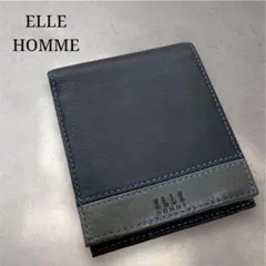 【未使用】ELLE HOMME 本革レザー 二つ折り財布