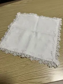 近沢レース店 タオルハンカチ ホワイト
