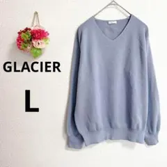 a6008 グラシア　長袖　Vネック　ニット　セーター　秋冬　カジュアル　L