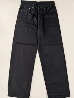 無印良品　コットンワイドデニムパンツ　黒　W30