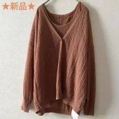 新品【ティティベイト】リブニットアンサンブル カーディガン ノースリーブ セットのサムネイル