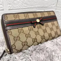 良品✨GUCCI GGキャンバス インターロッキング　シェリーライン　長財布