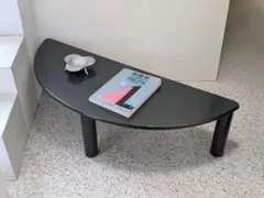 90s ビンテージ 大きめ 半月型 ローテーブル メタリック スペースエイジ