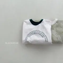 ラスト1着　韓国こども服　black bean ロンT　ミント　120cm　保育