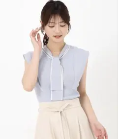 ミッシュマッシュ 2wayリングタイ付きセーラーカラートップスライトブルーのサムネイル