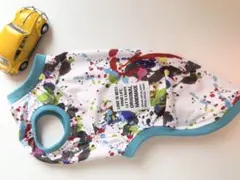 スプラッシュ柄のタンクトップ　イタグレ服　犬服　ハンドメイド　②のサムネイル