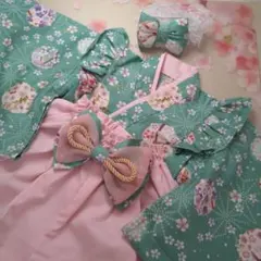 ベビー袴70~80ハンドメイド初節句 お食い初めフリル袴