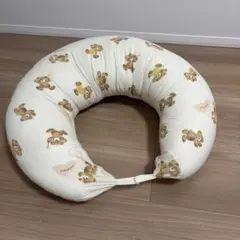 【美品】授乳クッション 抱き枕 お座り補助 くまちゃん柄 出産準備 マタニティ