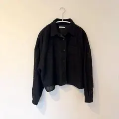 BAYFLOW ブラック クロップドシャツ