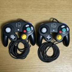 【動作品】ゲームキューブコントローラー　スマブラブラック　2個まとめ