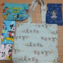 ディズニー ミッキーANDフレンズ等 トートバッグ 巾着 タオル セット
