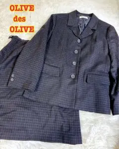 秋冬 OLIVE des OLIVE スーツ セットアップ 格子柄 ネイビー