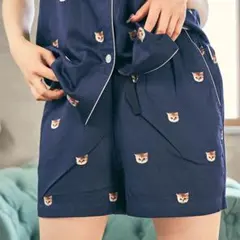 【新品未使用】Paul & Joe 猫プリント ショートパンツ ネイビー