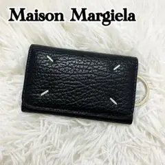 極美✨マルジェラ キーケース 6連 4ステッチ レザー シボ革 ブラックのサムネイル