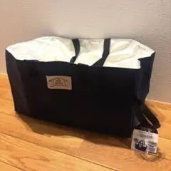 【新品未使用】レジカゴバッグ エコバッグ 保温保冷　猫　シンプル　ネイビー