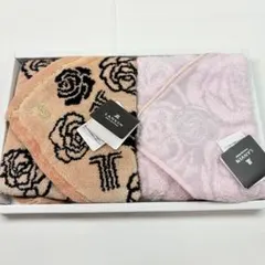 新品　タグ付き　LANVIN ランバン　タオルハンカチ２枚　ロゴローズ