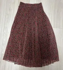 (40)PULL&BEAR フラワープリント プリーツスカート