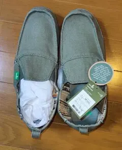 サヌーク キャンバス スリッポン Sanuk 28cm オリーブ