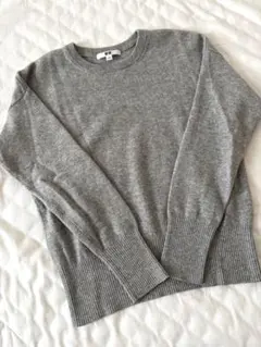 UNIQLO カシミヤ100%グレー クルーネックセーター M