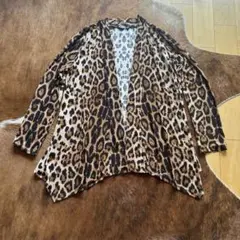 Allegra K ヒョウ柄カーディガン XL